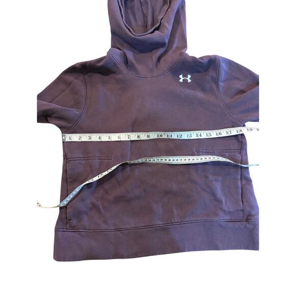 Under Armour Loose Cowl Purple Hooded Sweatshirt Size Medium Cotton Blend - Picture 5 of 6